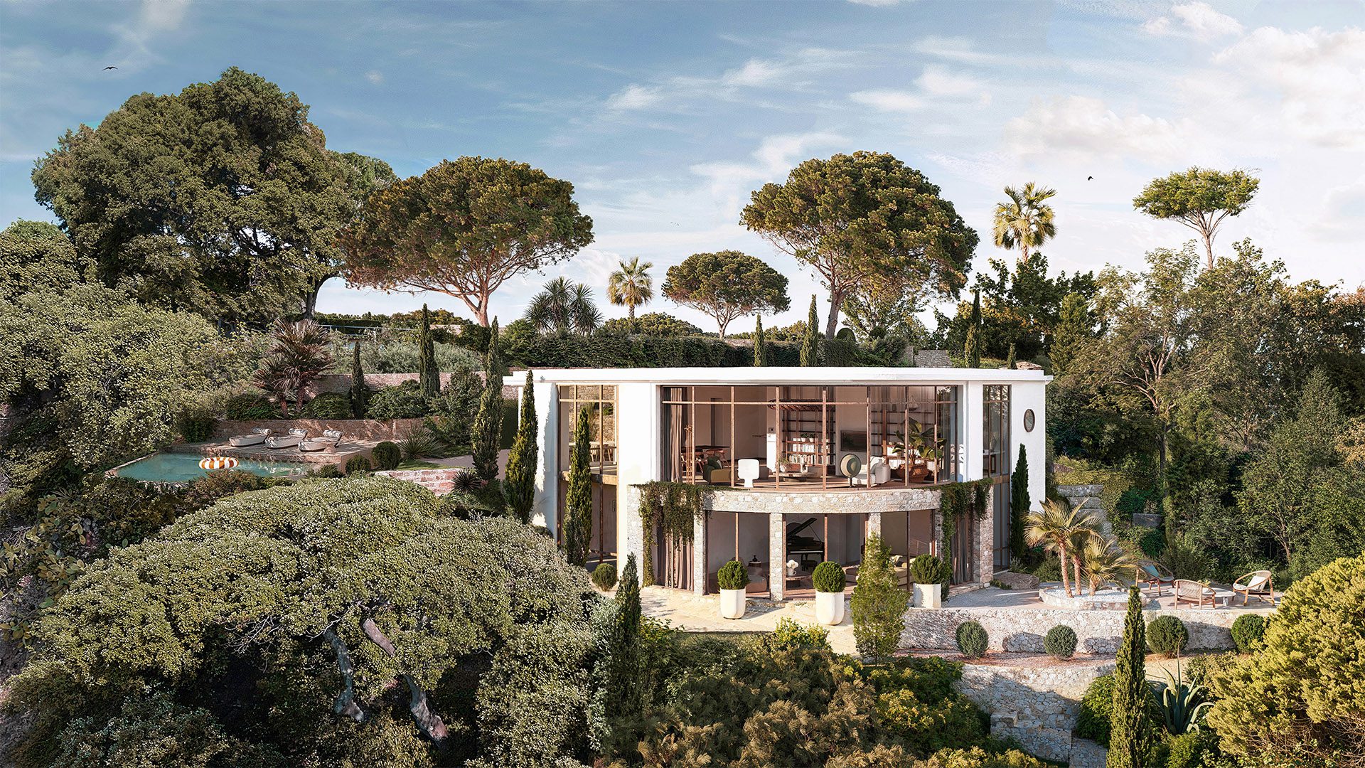 Modélisation 3D d'un projet de villa moderne dans les parcs de Saint-Tropez - Image 1