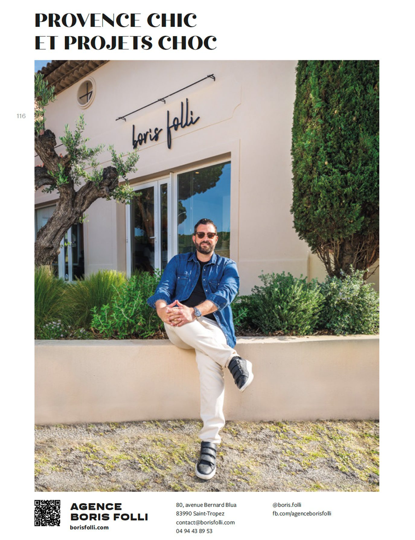 Article Boris Folli - Conception et Maîtrise d'oeuvre - Saint-Tropez