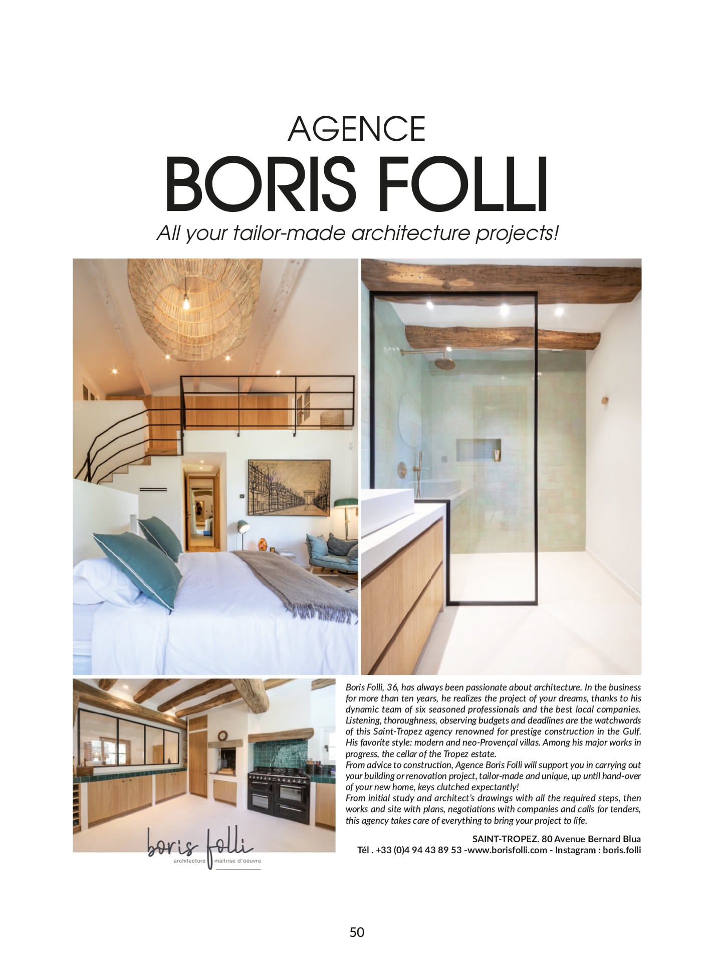 Article Boris Folli - Conception et Maîtrise d'oeuvre - Saint-Tropez