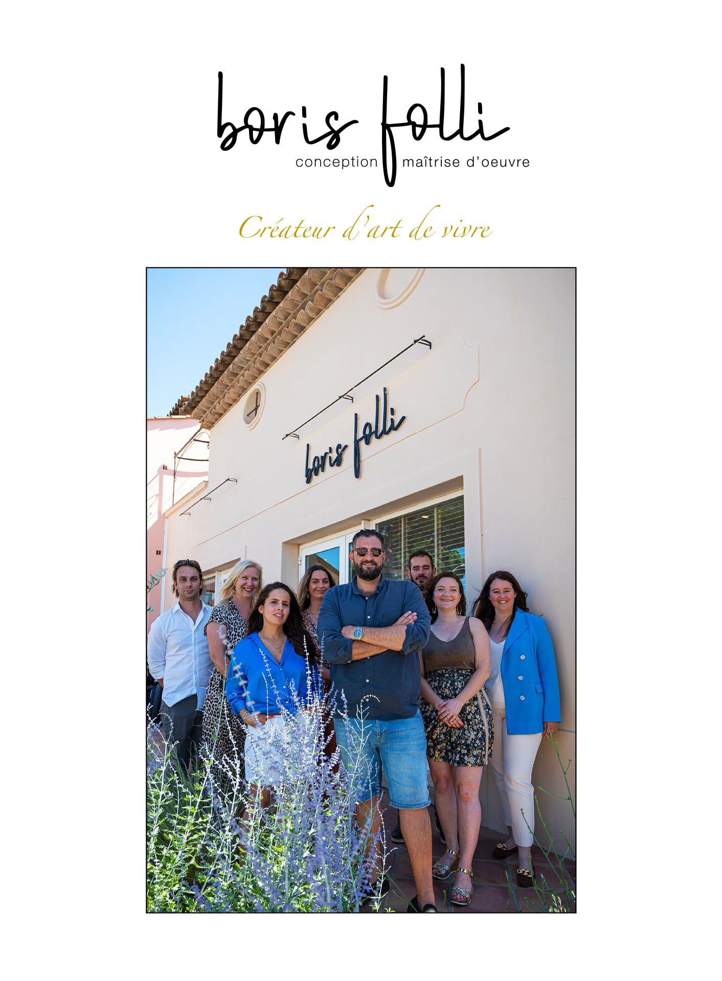 Article Boris Folli - Conception et Maîtrise d'oeuvre - Saint-Tropez