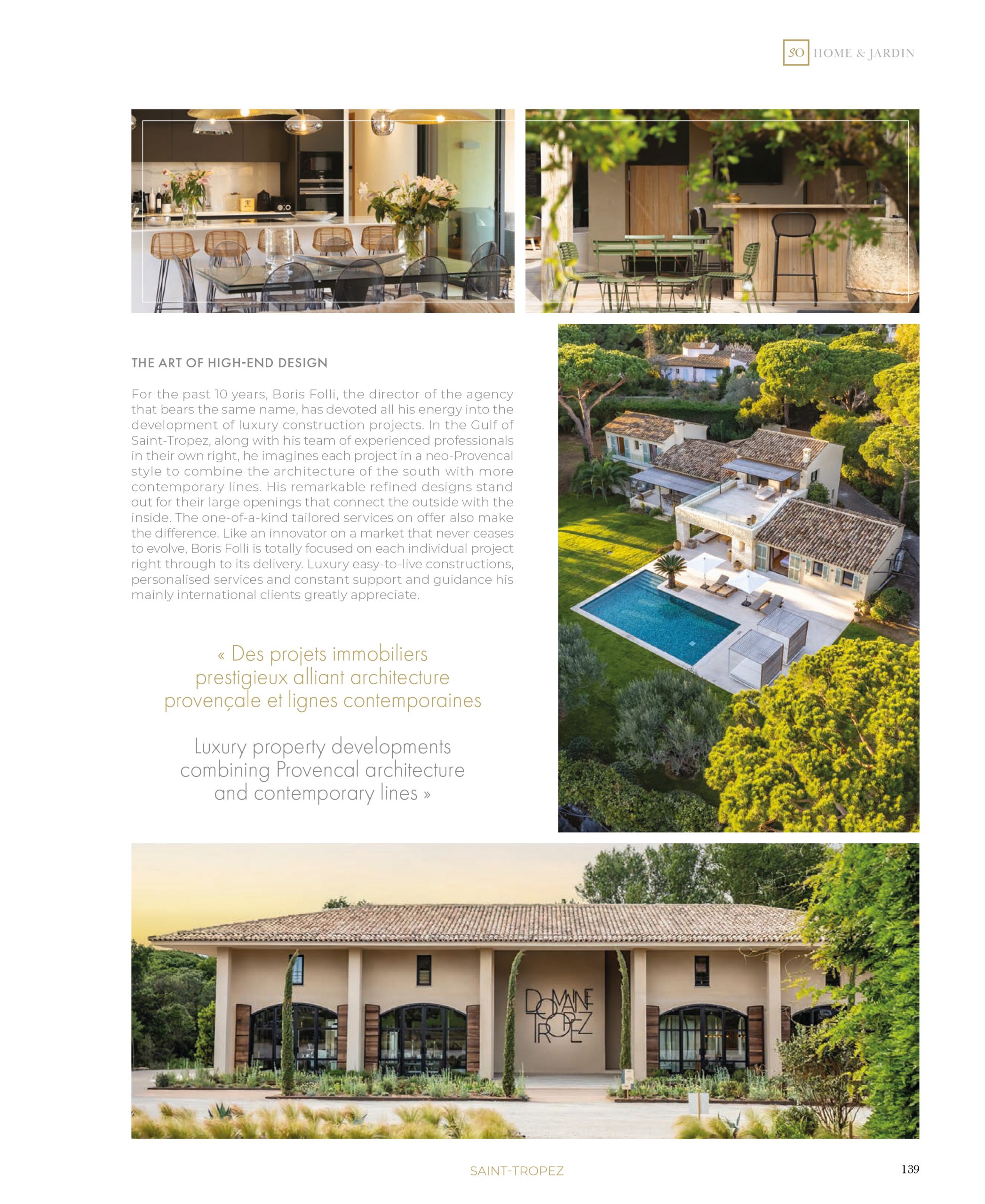 Article Boris Folli - Conception et Maîtrise d'oeuvre - Saint-Tropez