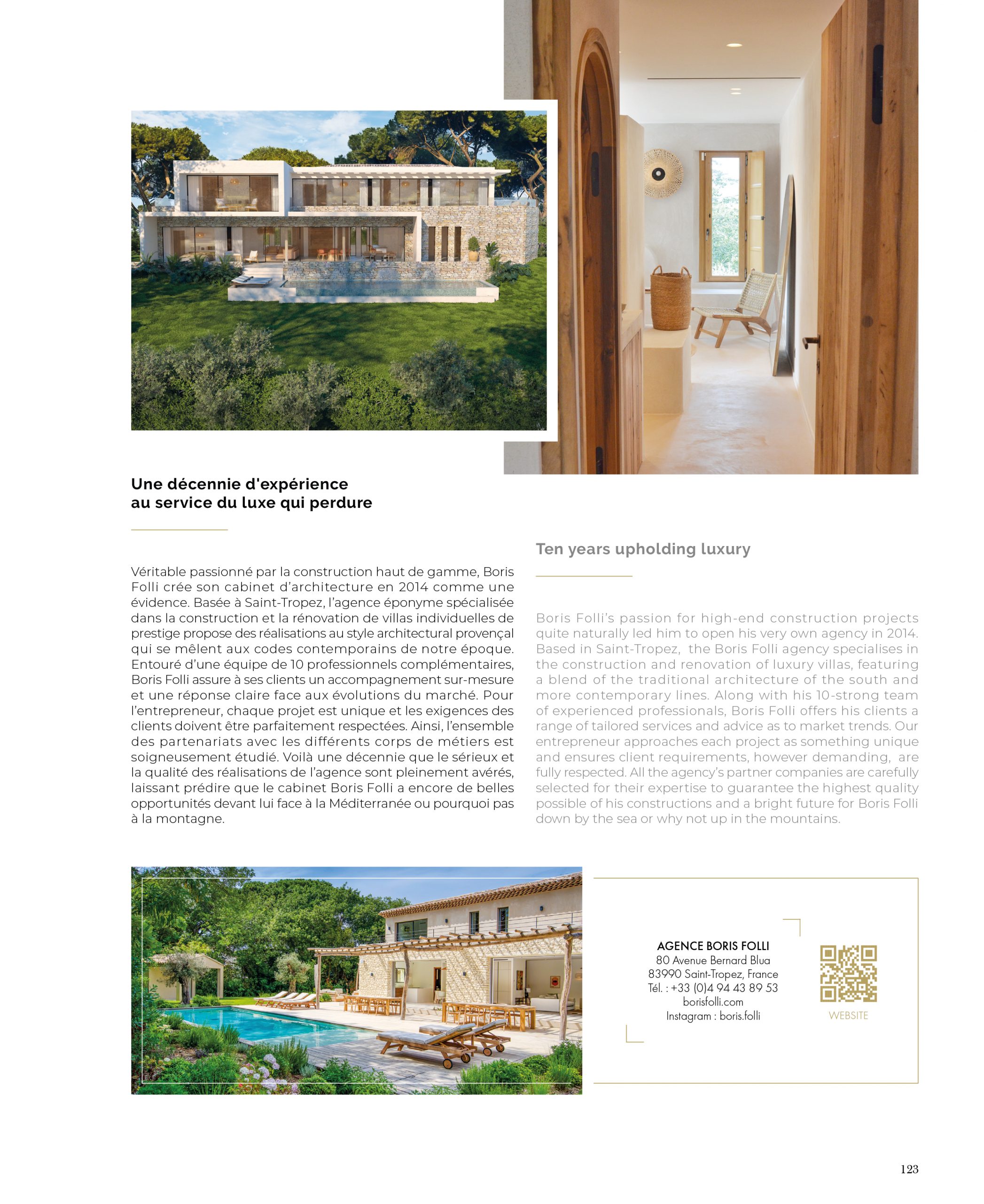 Article Boris Folli - Conception et Maîtrise d'oeuvre - Saint-Tropez