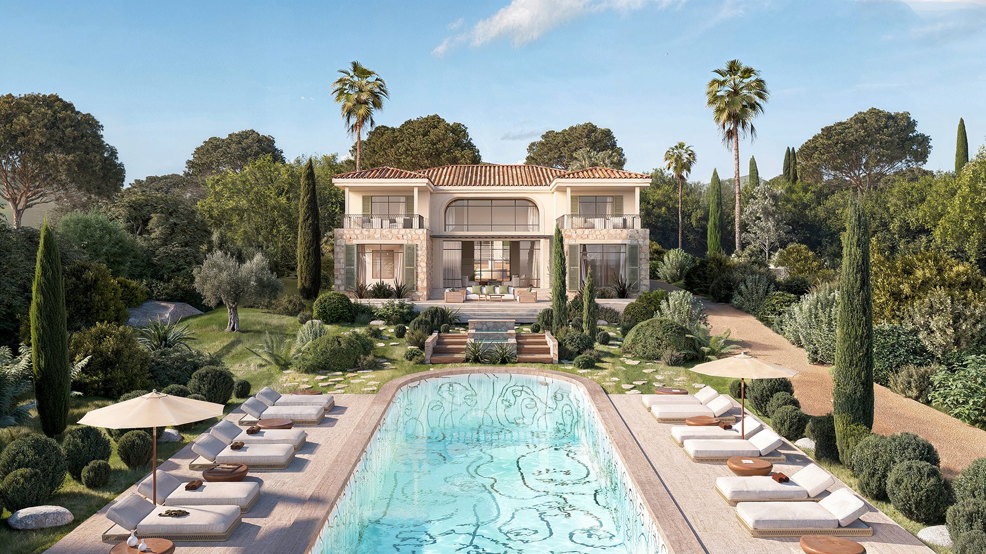 Modélisation 3D d'un projet de Manoir tropézien Saint-Tropez - Image 1