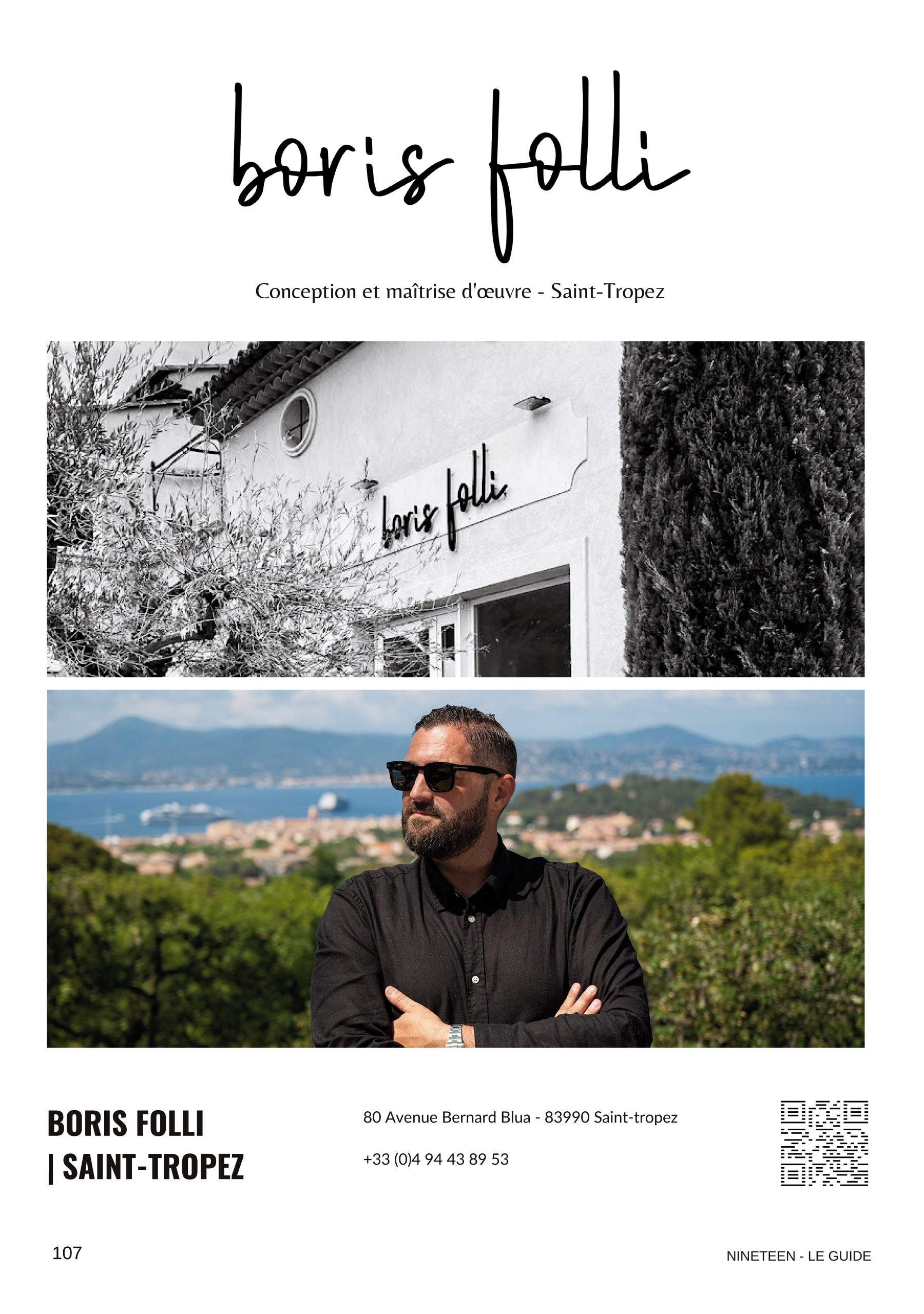 Article Boris Folli - Conception et Maîtrise d'oeuvre - Saint-Tropez