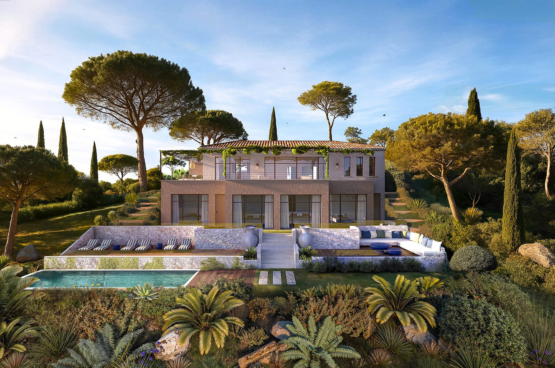 Modélisation 3D d'un projet de mas méditérranéen à La Croix Valmer - Image 1
