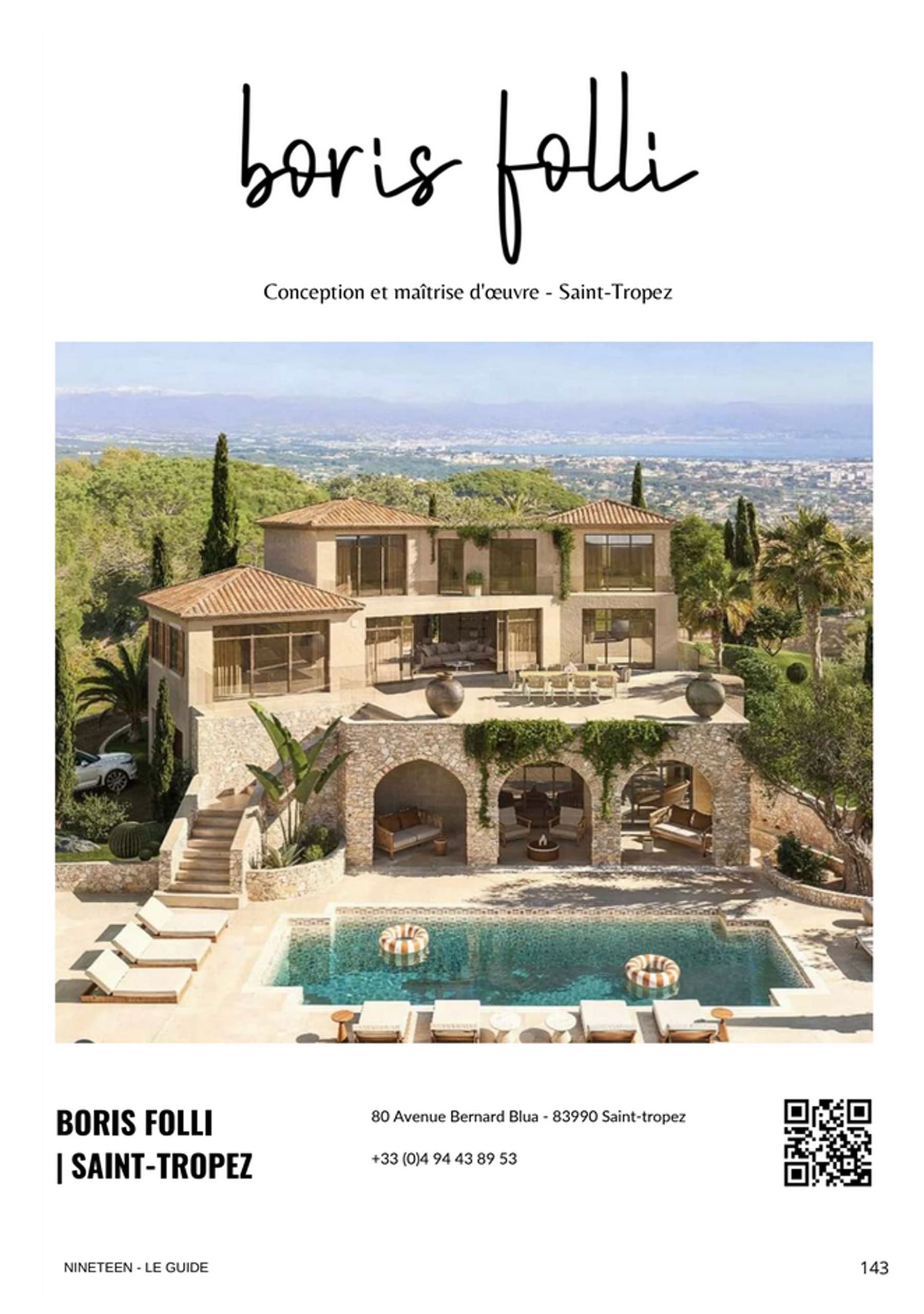 Article Boris Folli - Conception et Maîtrise d'oeuvre - Saint-Tropez