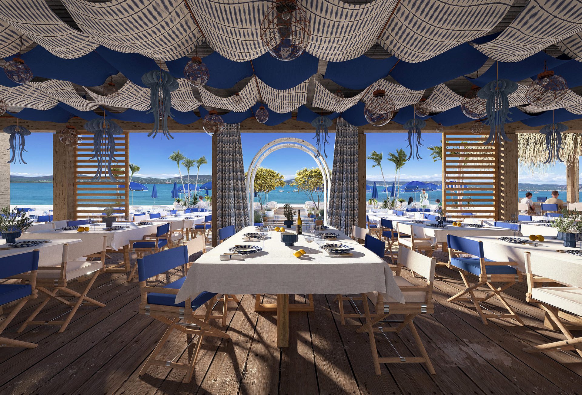 Modélisation 3D d'un projet d'une plage privée à Saint-Tropez' - Image 1