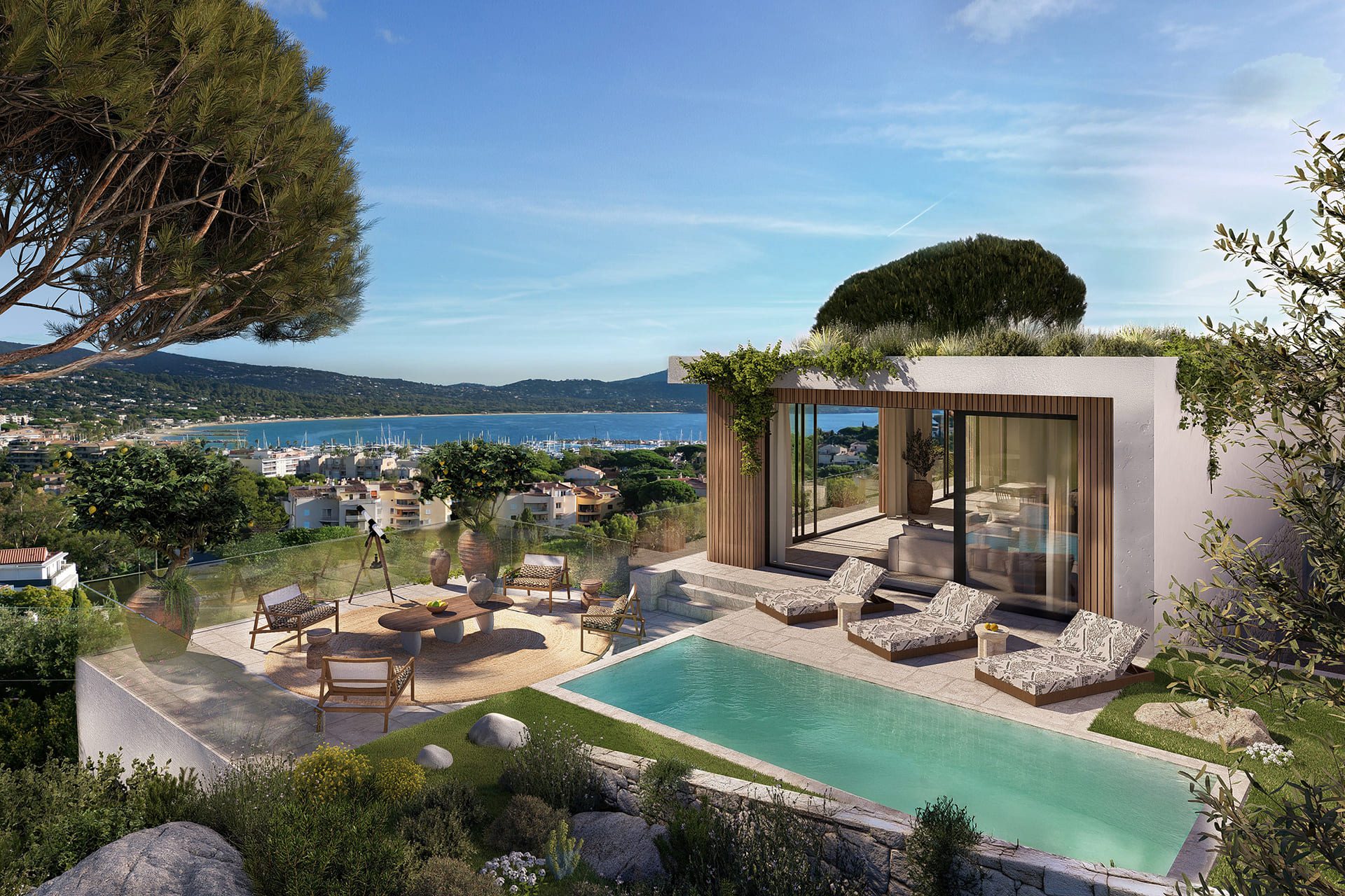 Modélisation 3D d'un projet de demeure sur les cimes à Cavalaire - Image 1