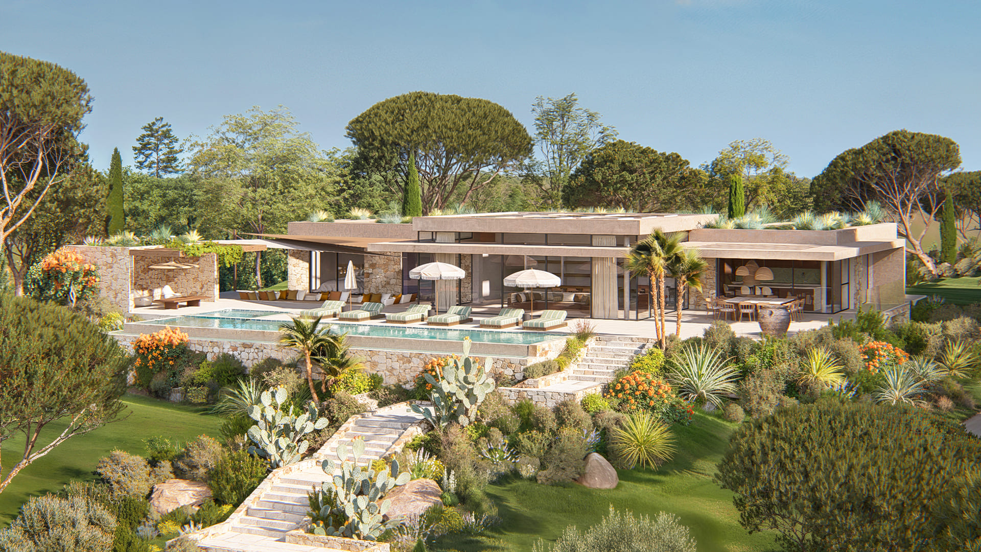Modélisation 3D d'un projet de mas moderne à Ramatuelle - Image 2